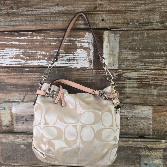Coach Handbags - Coach Cream and Tan Shoulder Bag